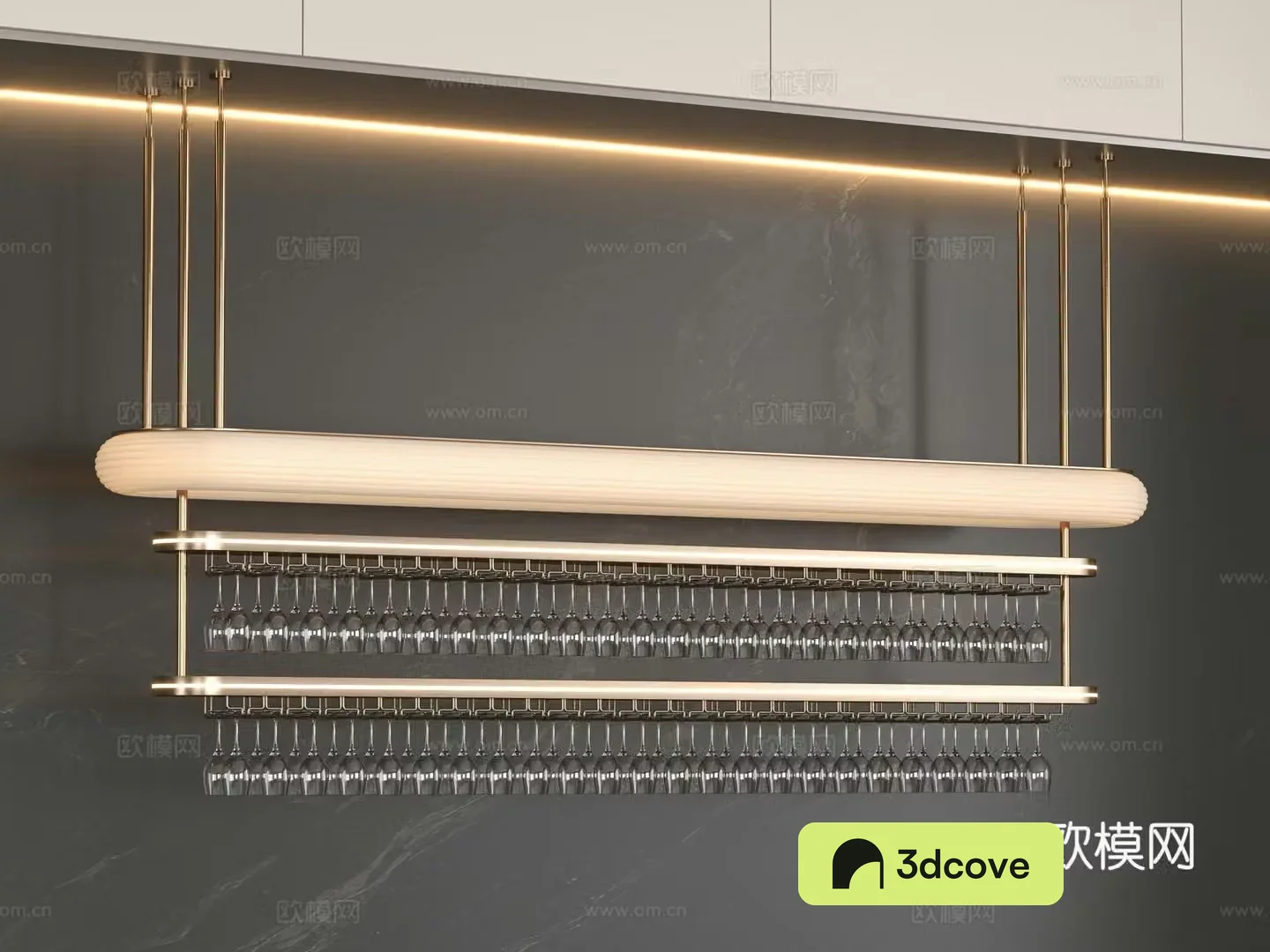 Modern bar chandeliers wine rack metal wine rack hanging rack wine glass hanging wine rack 3d model