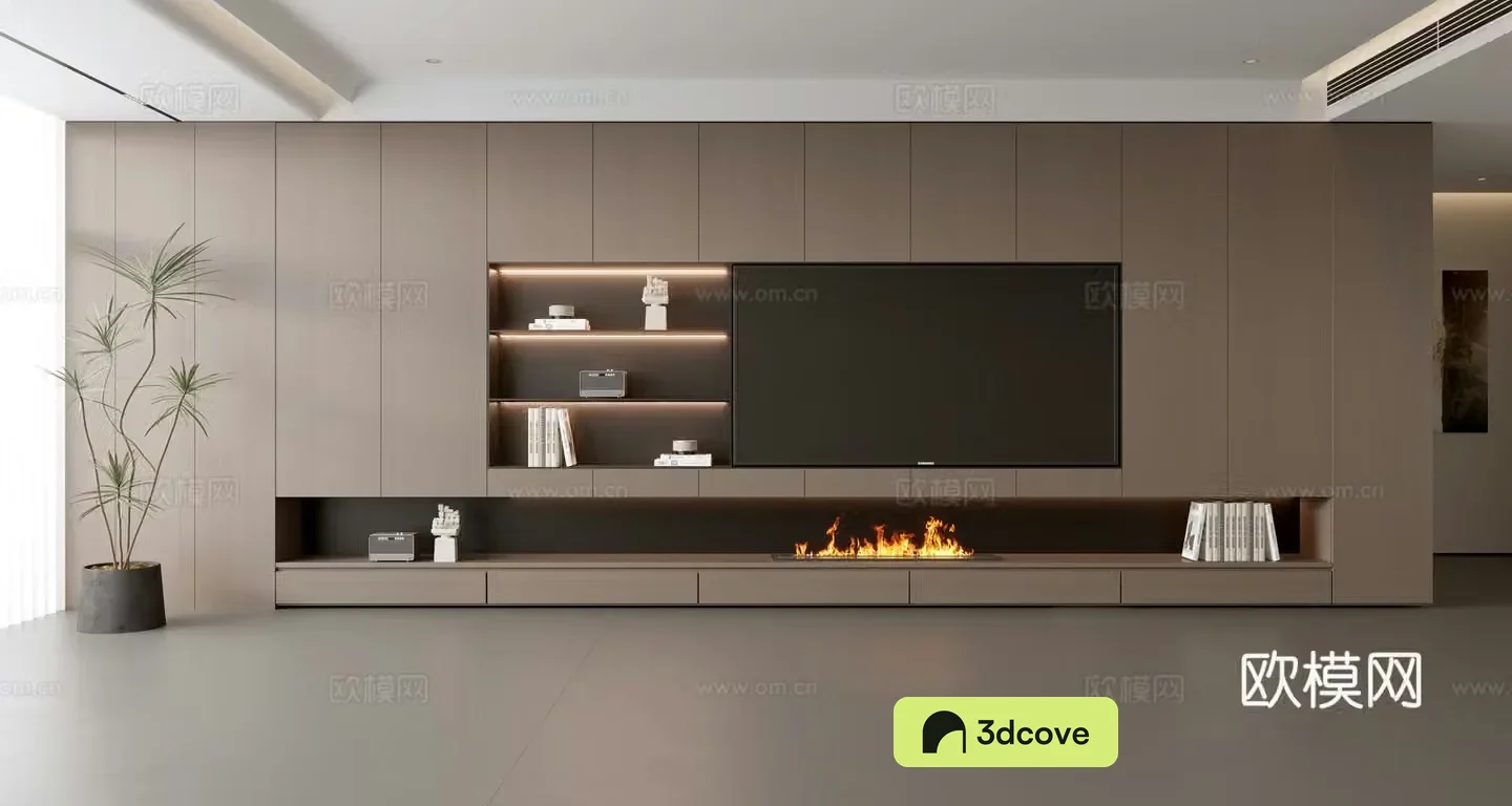 Modern TV background wall