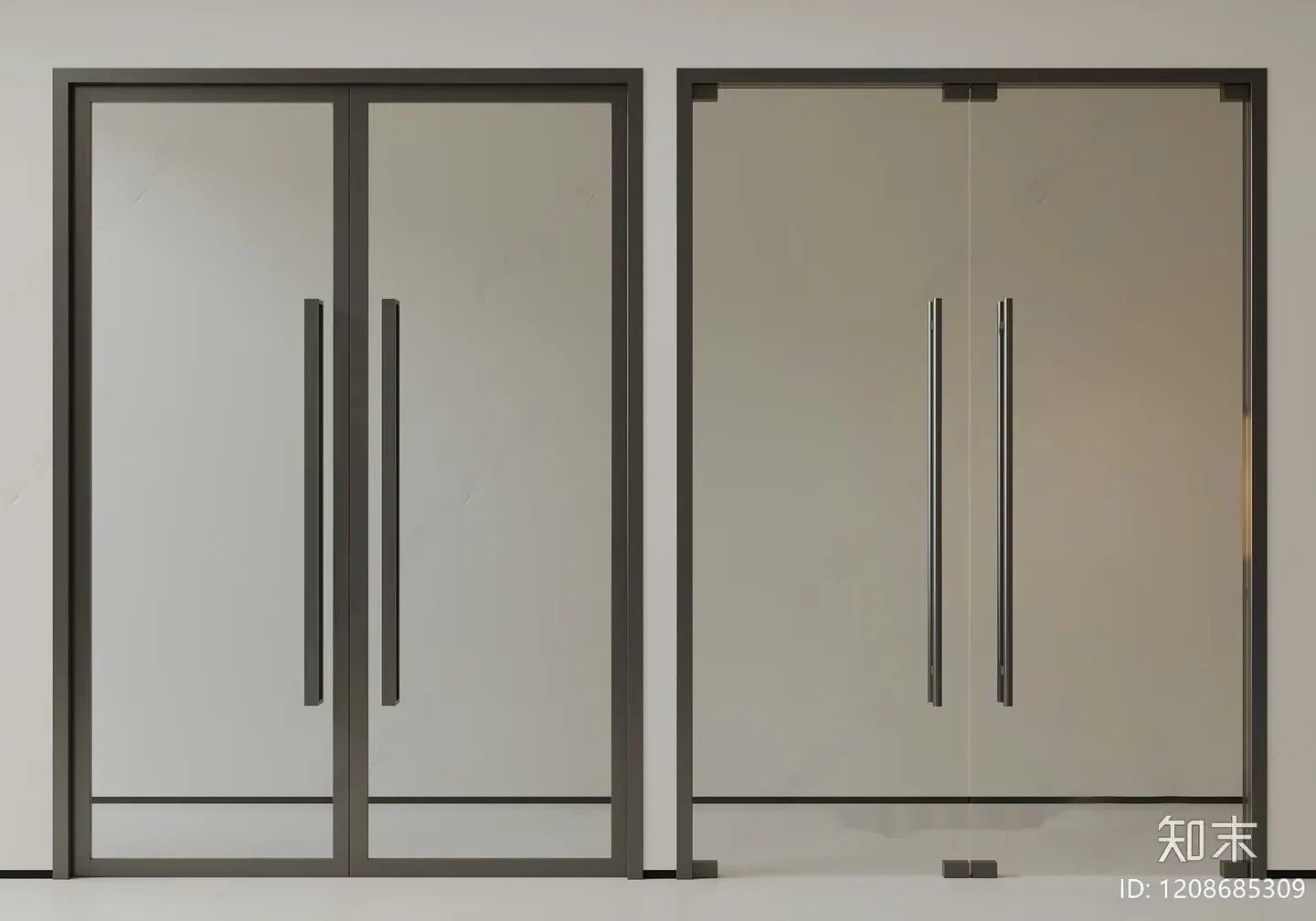 Modern Glass Doors 3D Model – 8948 – CORONA Render