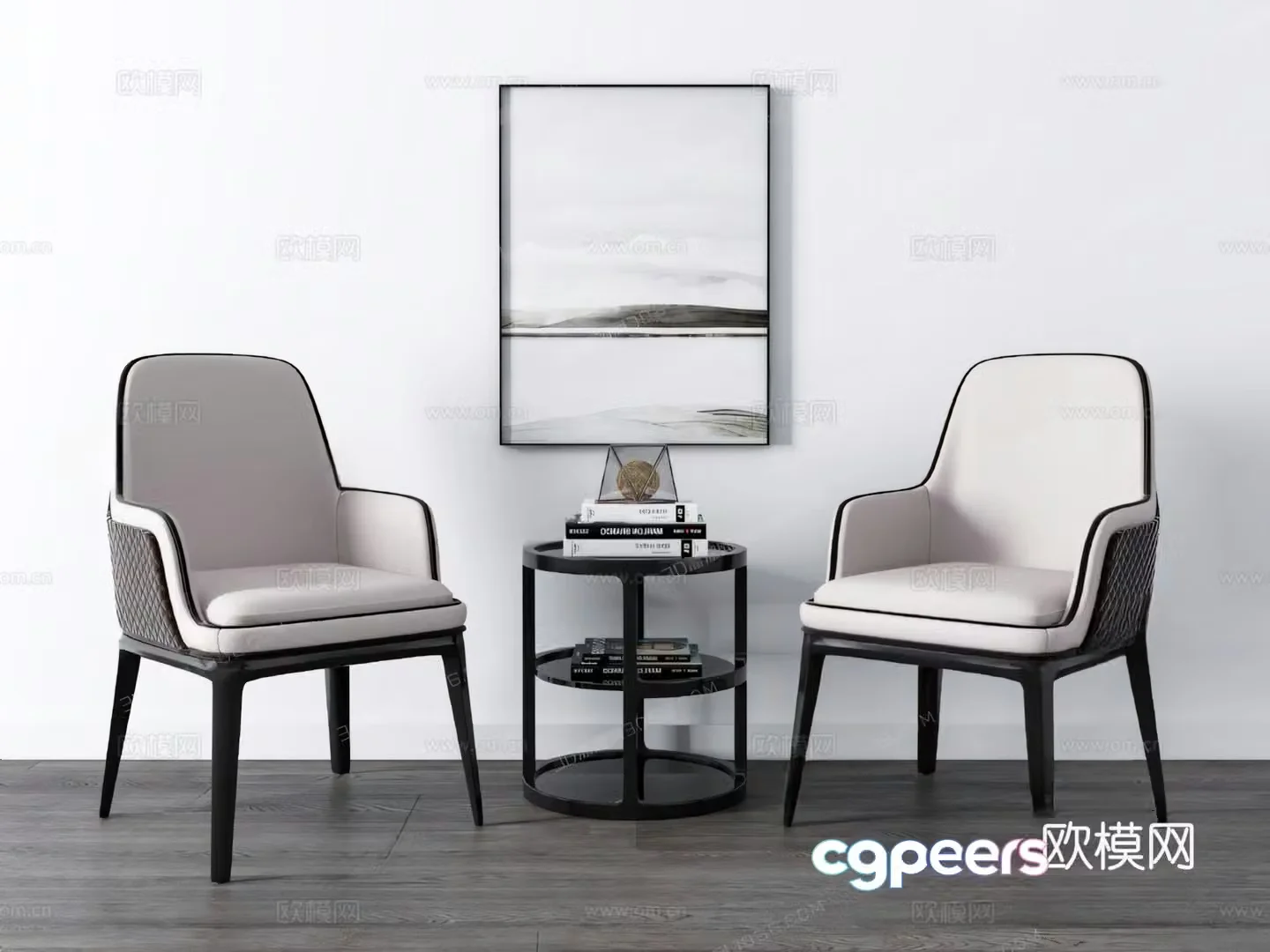 Leisure table and chairs 3d model