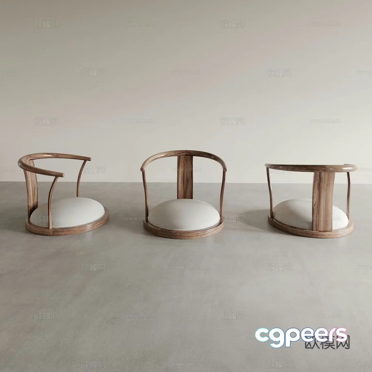 New Chinese style chair dining chair tatami tea chair 3d model