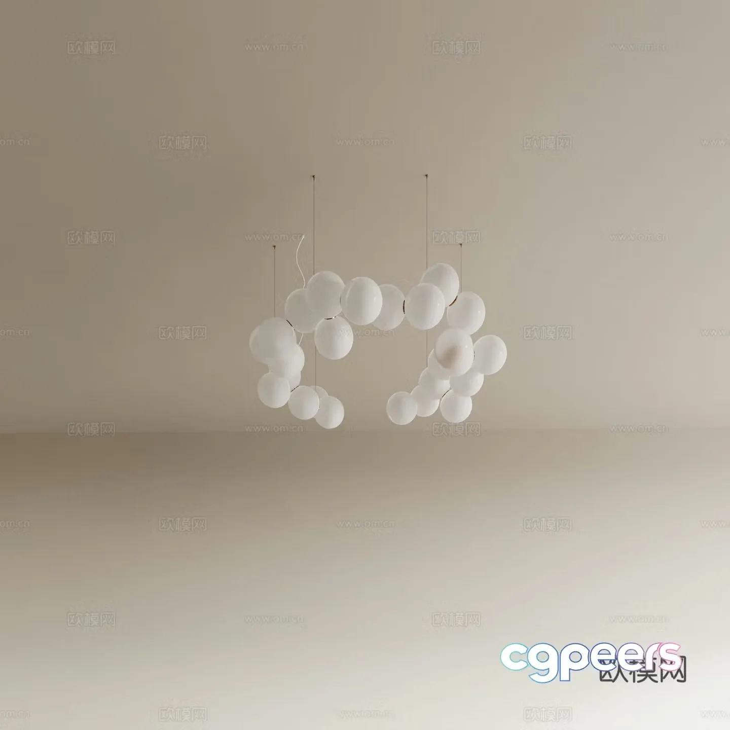 Modern bubble chandelier 3d model