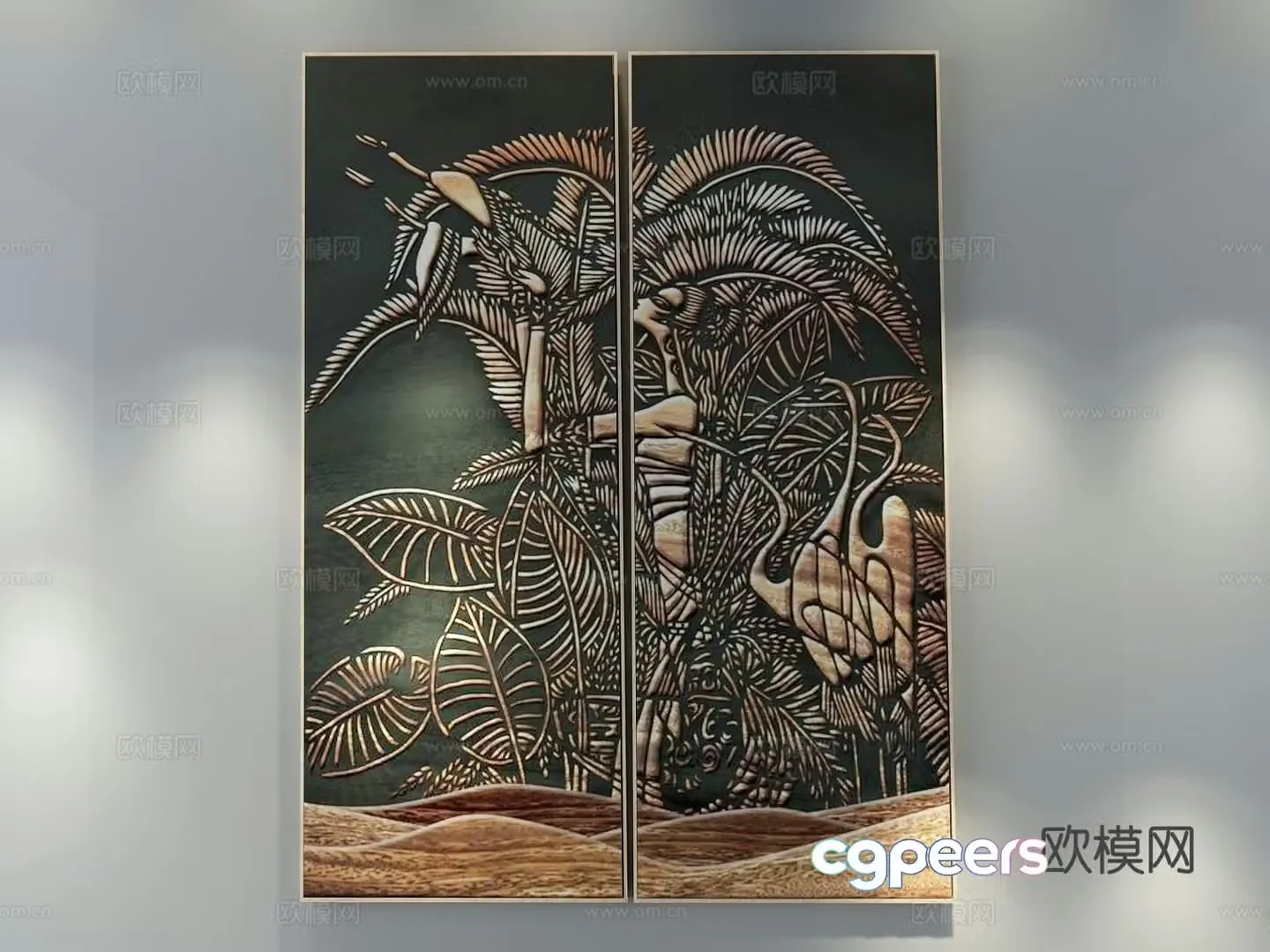 Nordic decorative painting art painting hanging painting 3d model