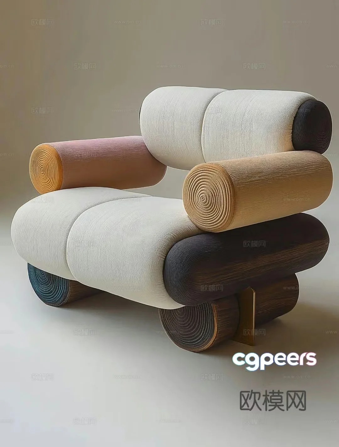 Italian leisure chair sofa chair book chair cloth chair 3D model