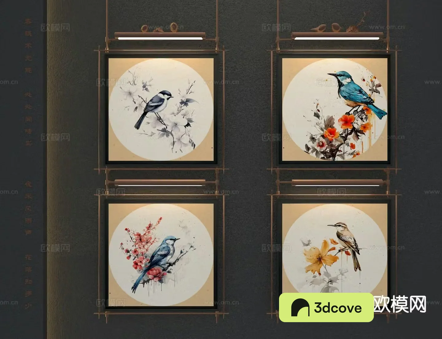 New Chinese style decorative painting flower and bird painting hanging painting