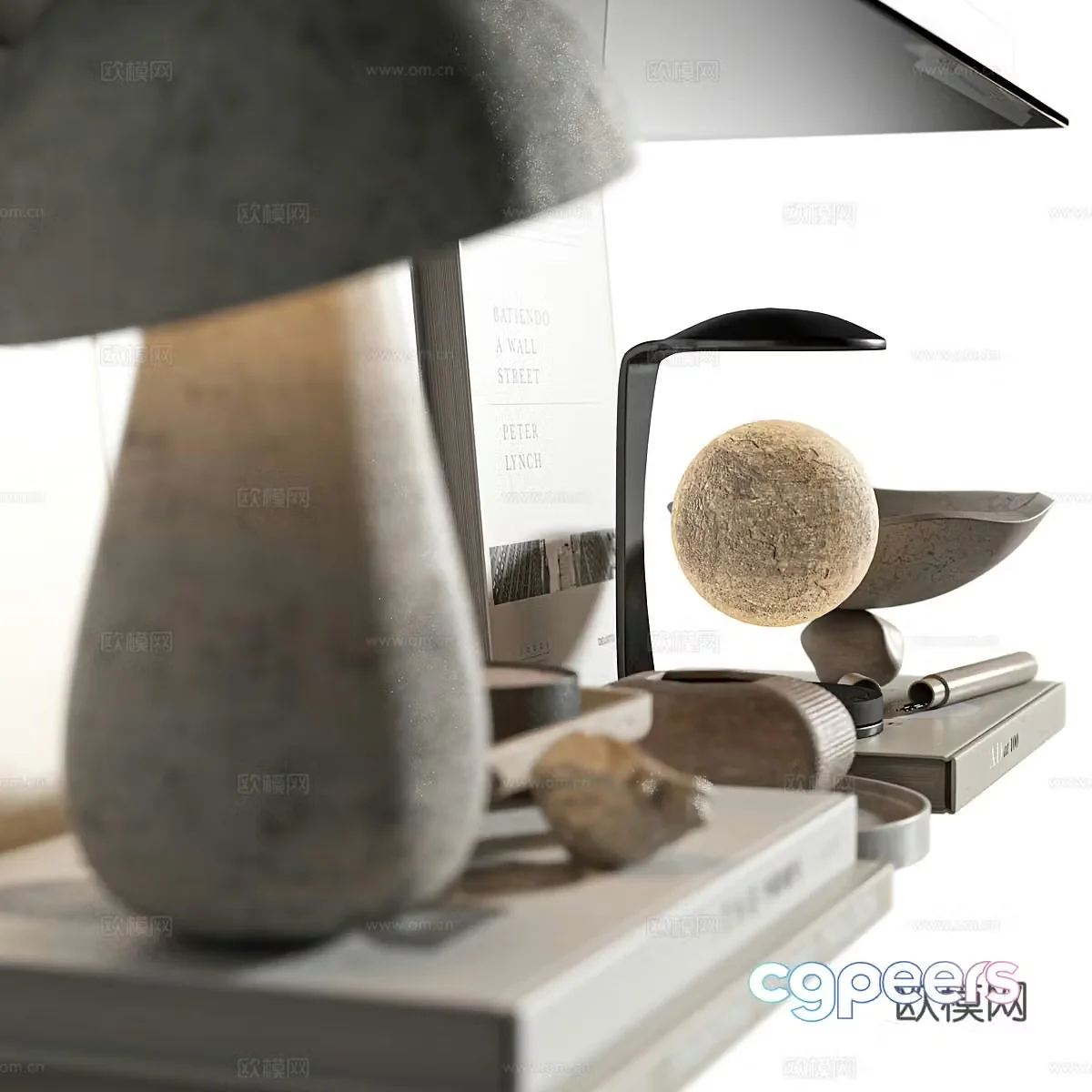 Modern Wasabi Ornament Ornament Combination 3D Model