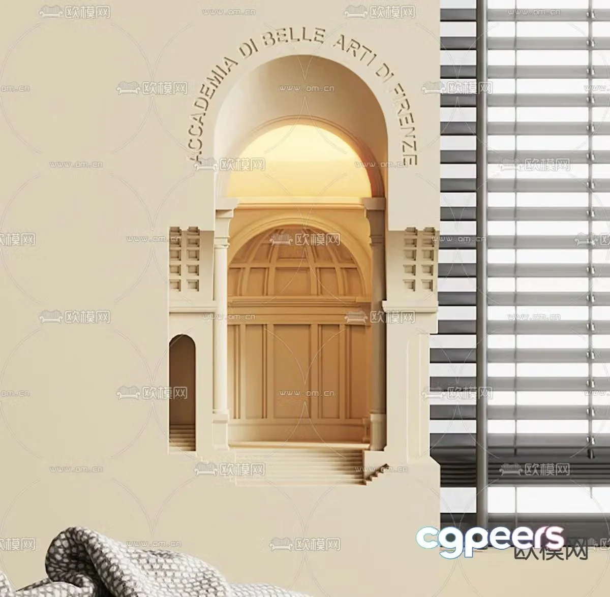 French wall light plaster wall light 3d model