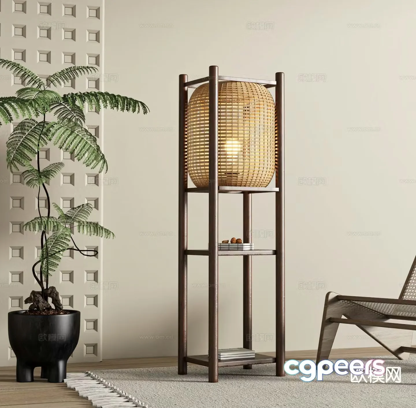Wabi-sabi floor lamp 3d model