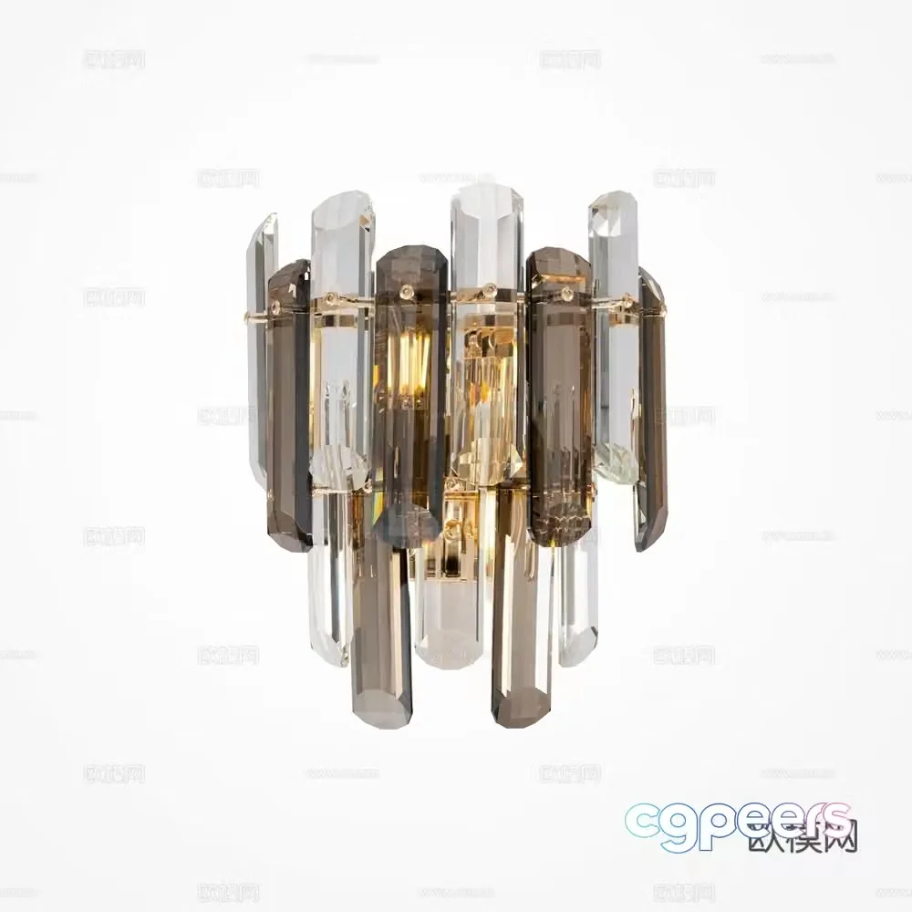 Modern light luxury glass wall lamp 3d model