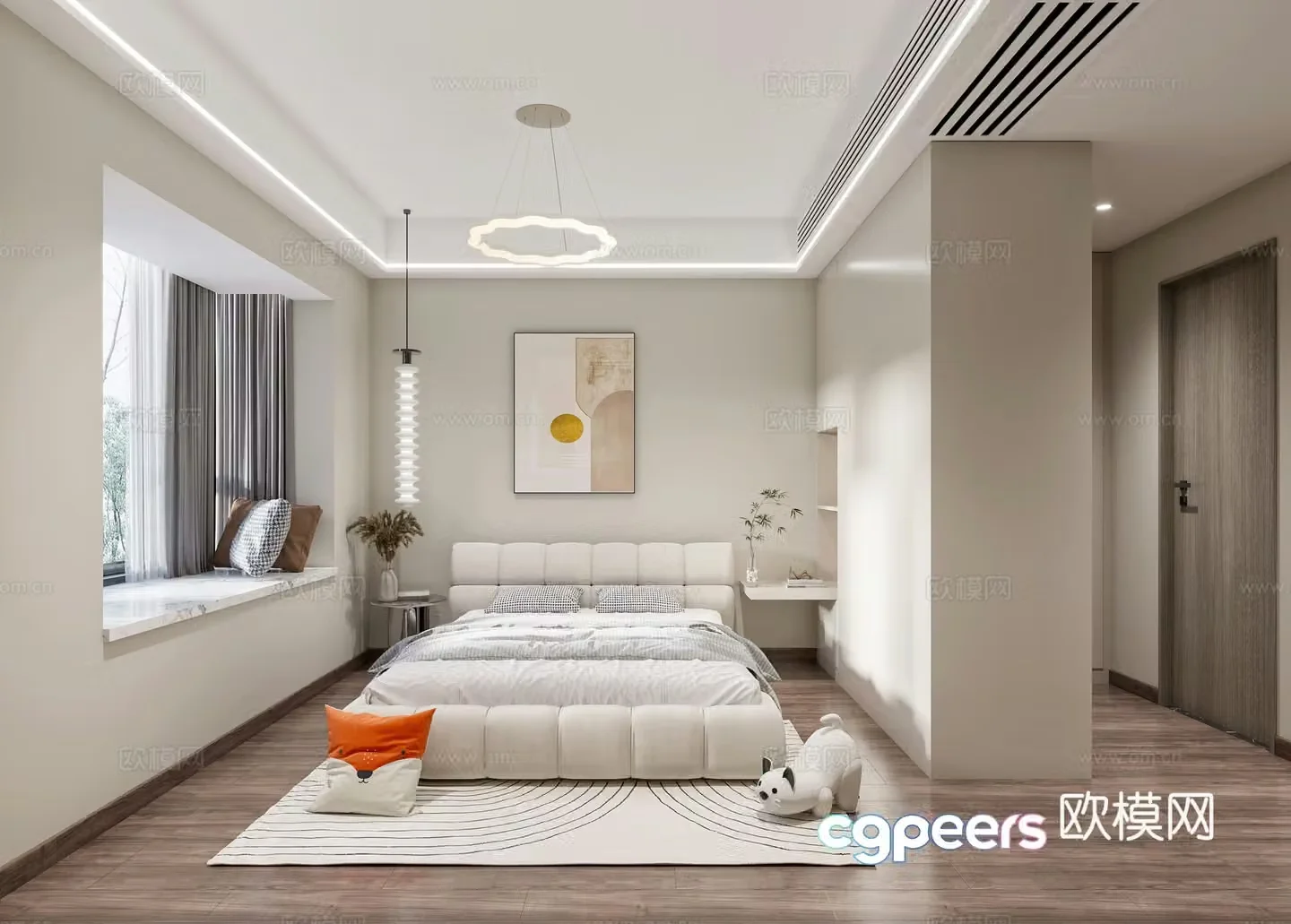 Cream style bedroom master bedroom 3d model