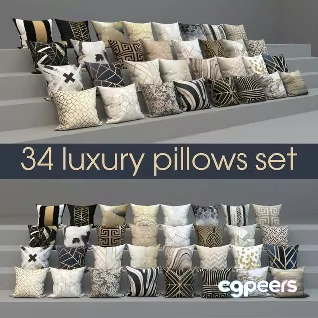3ds Max Free – Luxury pillows, set of 34 pillows