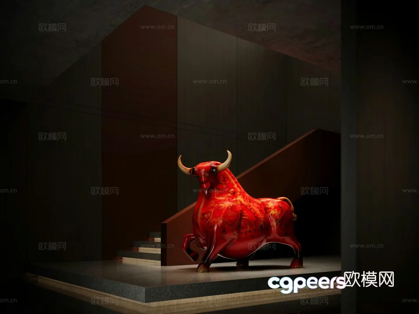 Modern sculpture installation 3d model