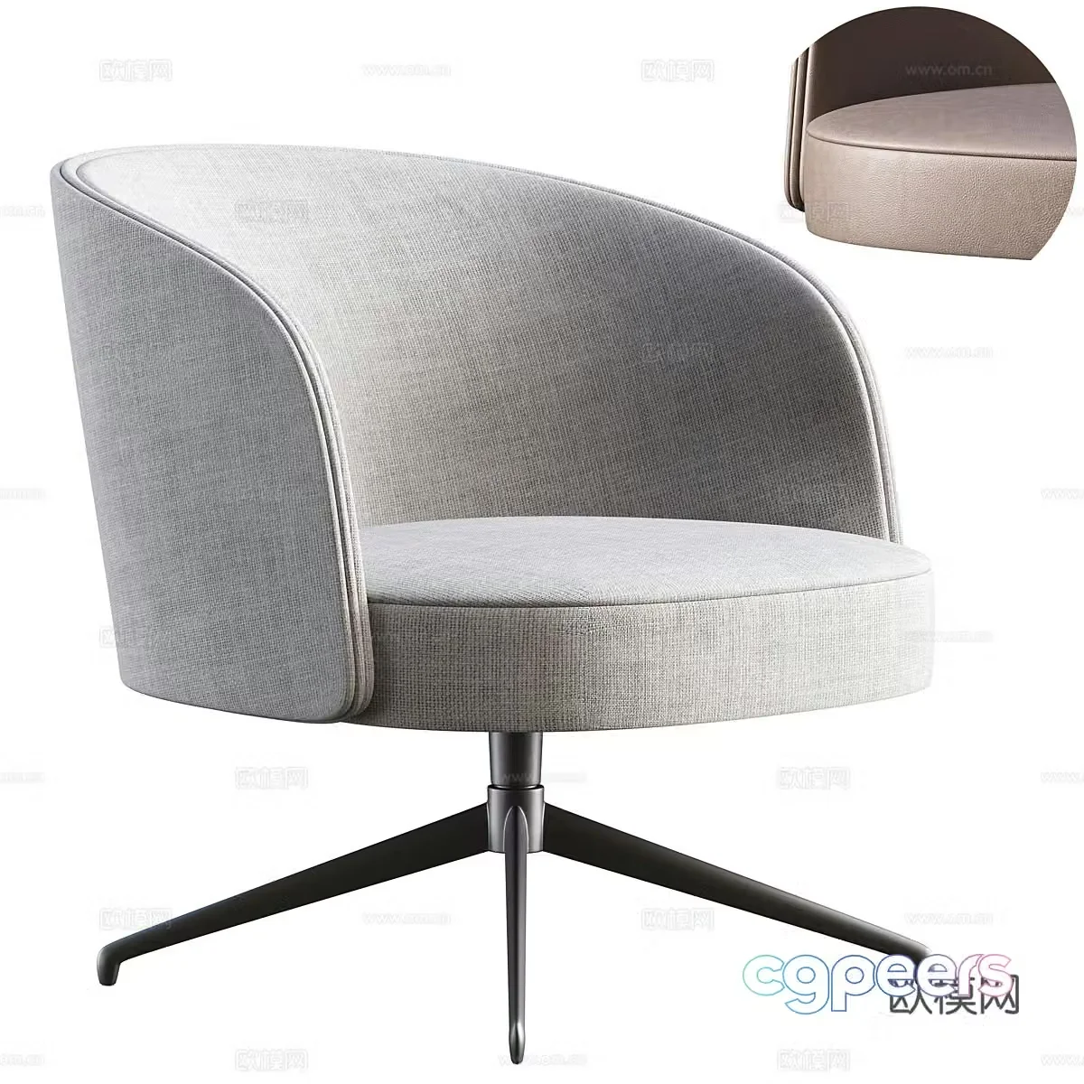 Modern Italian fabric leather office chair 3d model