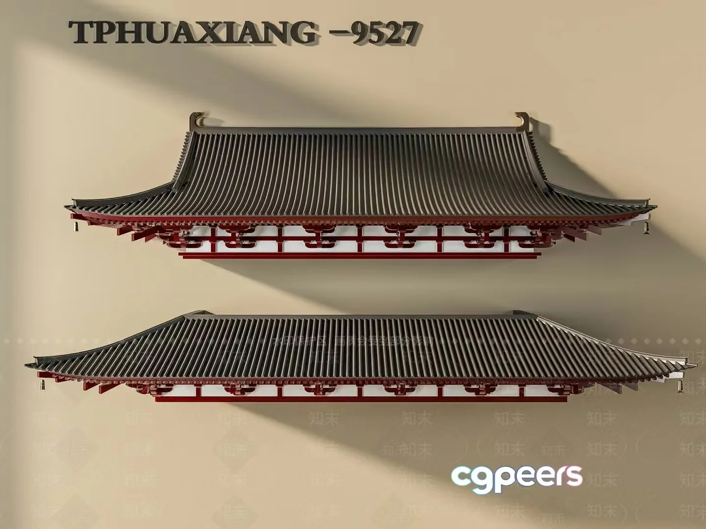 Traditional Chinese Roofing 3D Model – 1641 – VRAY Render