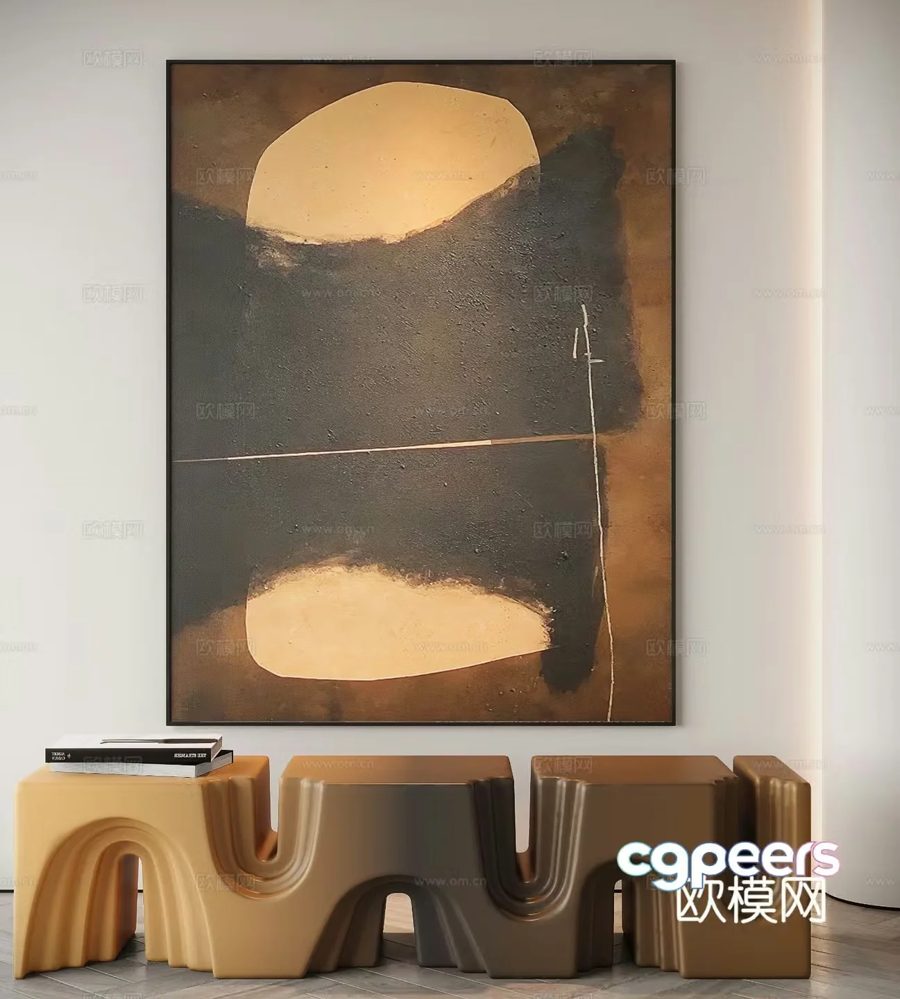 Modern texture painting decorative painting 3d model