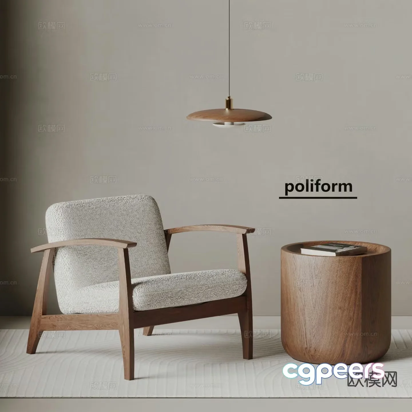 poliform chair leisure chair 3d model