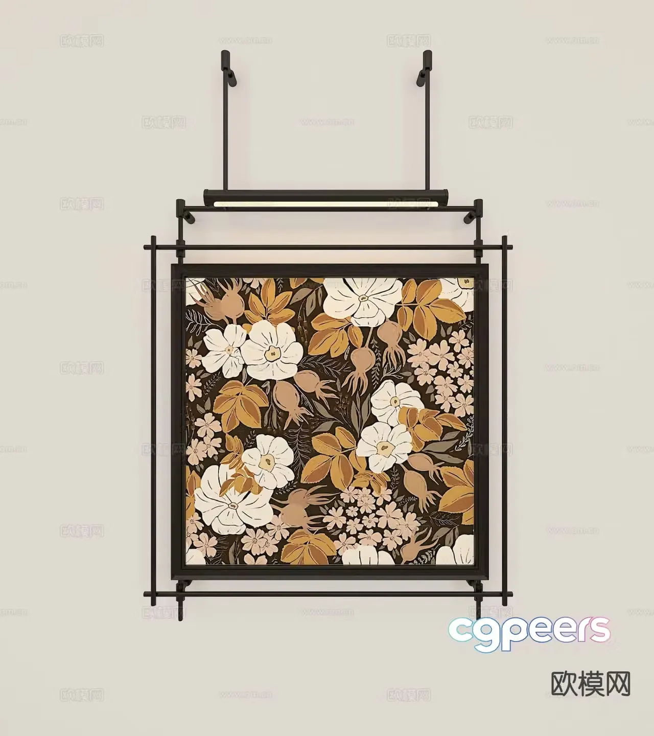 Medieval style hanging paintings retro hanging paintings flower hanging paintings 3D model