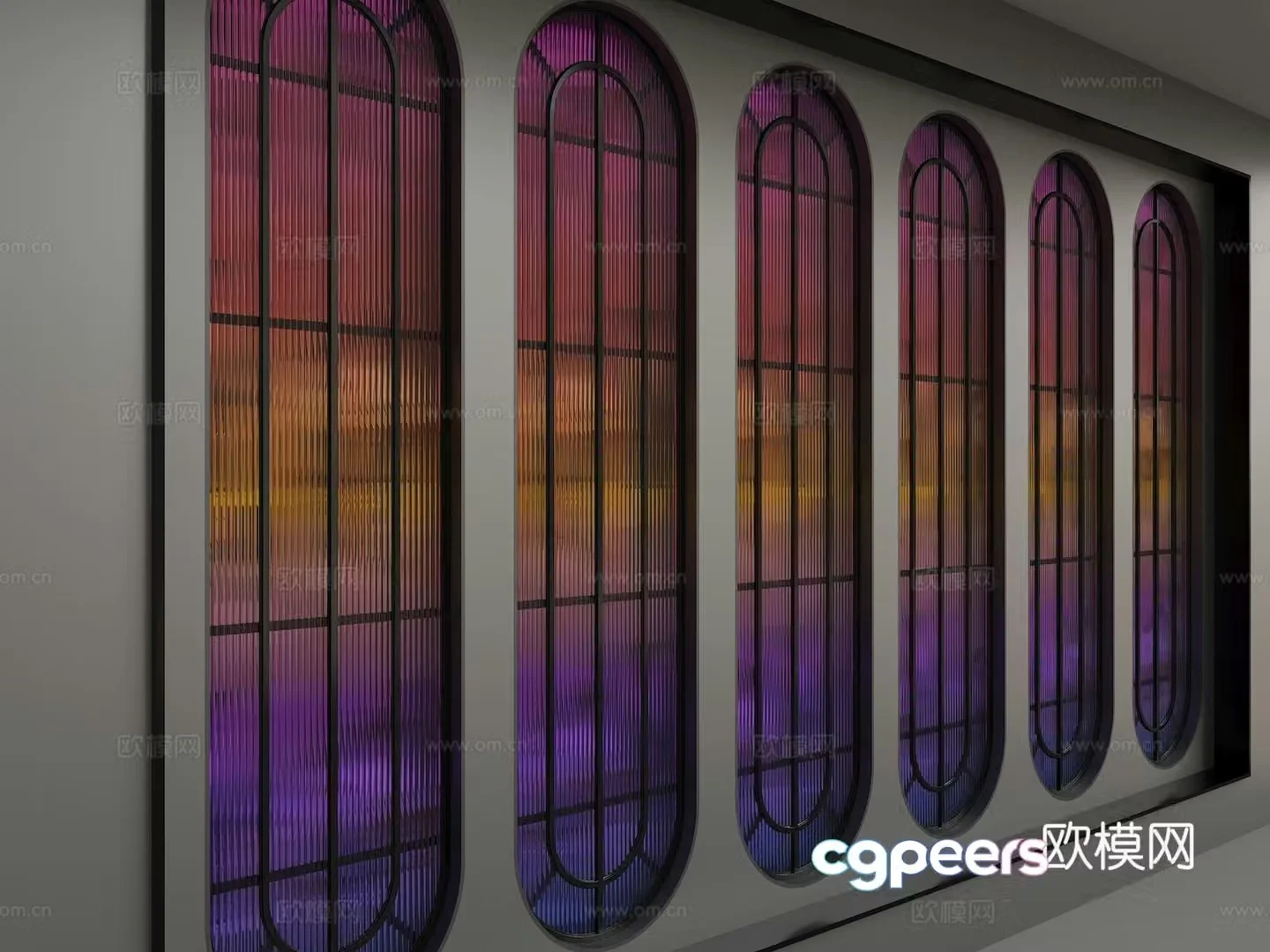 Modern glass partition 3d model