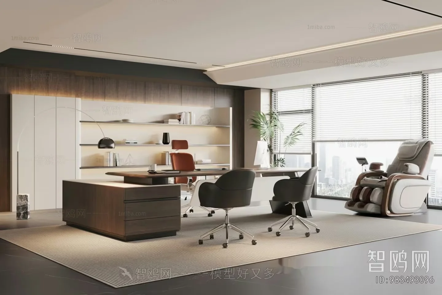 Modern Office Space 3D Model – 4081 – VRAY Render