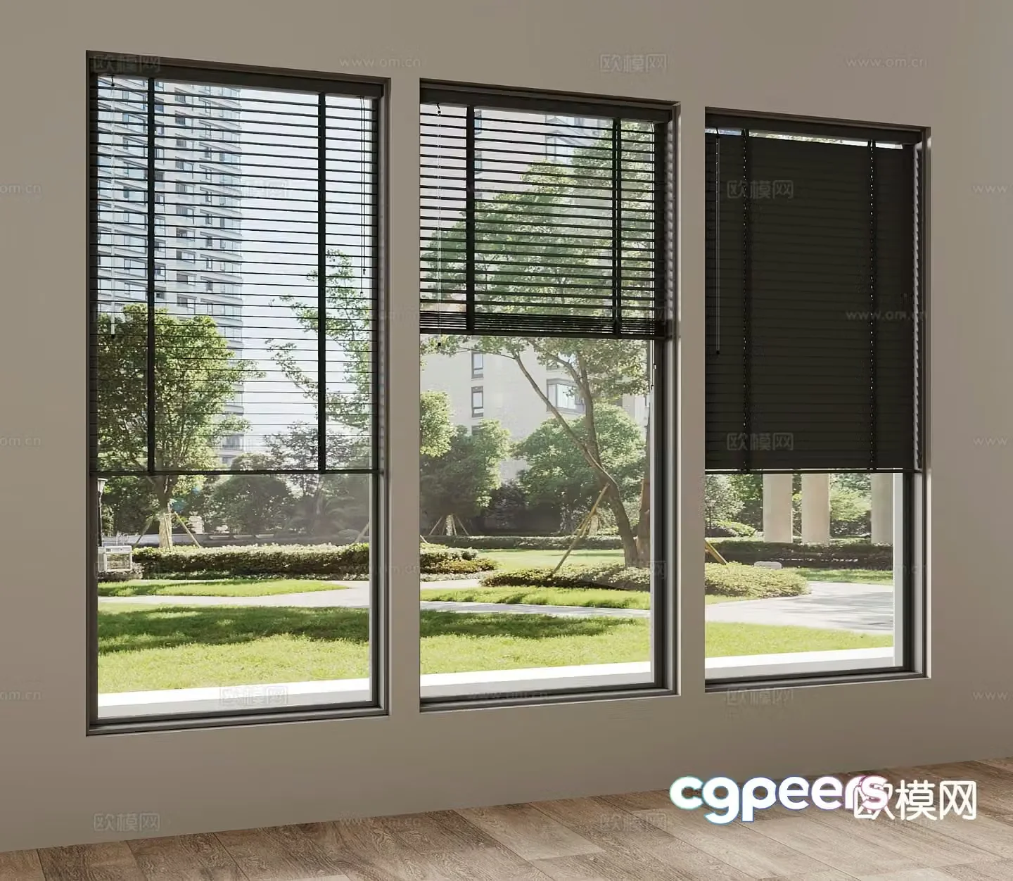 Curtains Venetian Blinds 3d model