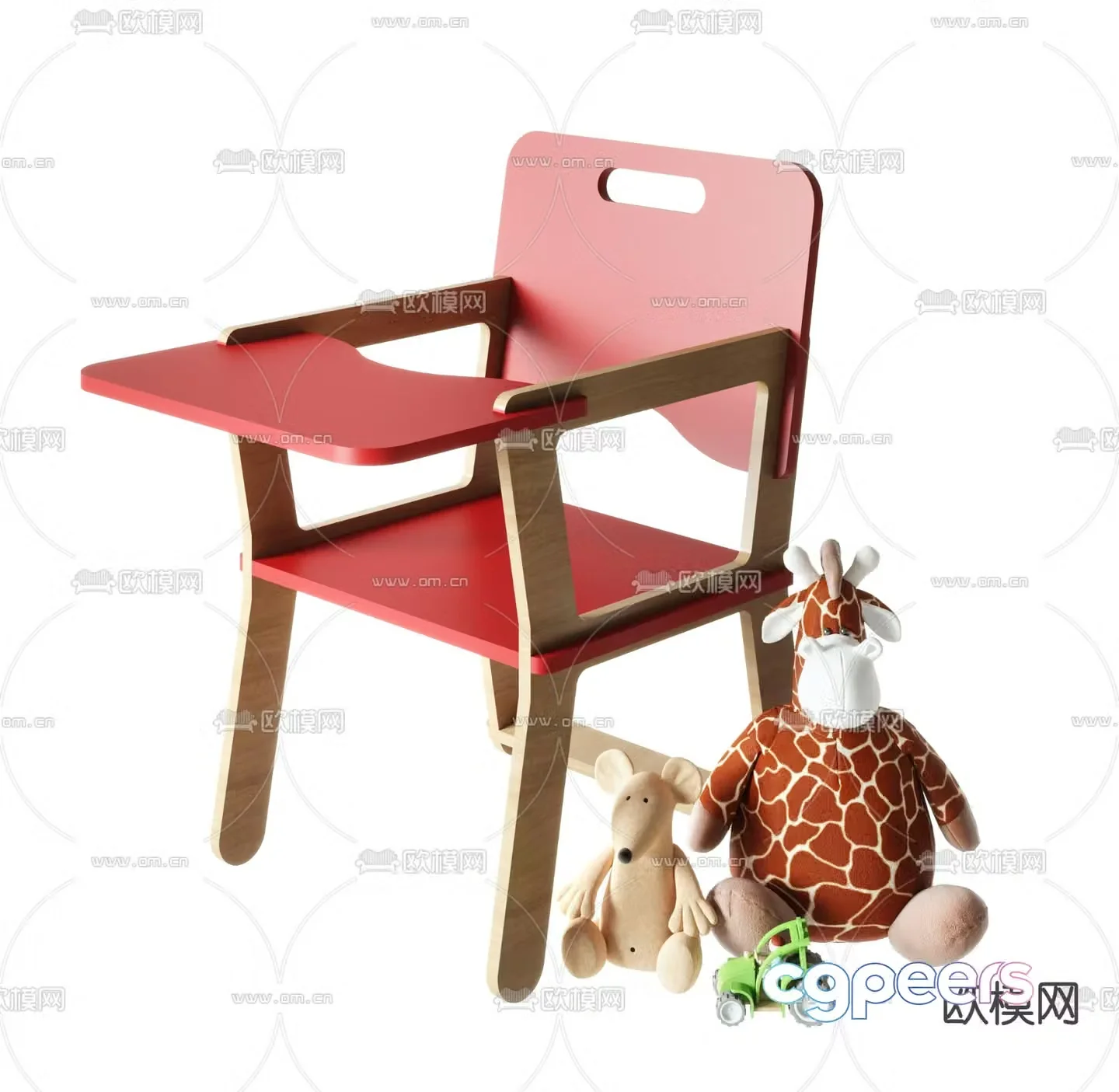 Children’s dining chair baby stool 3d model