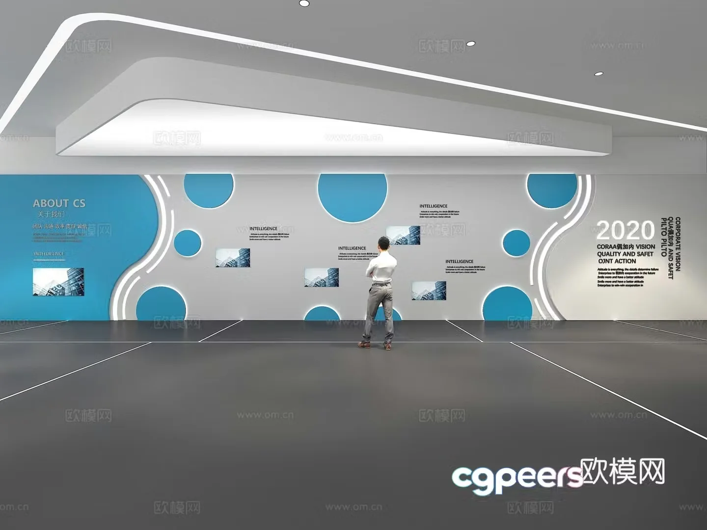 Cultural wall Corporate culture wall Display wall Theme wall Exhibition hall Campus culture Corridor 3D model