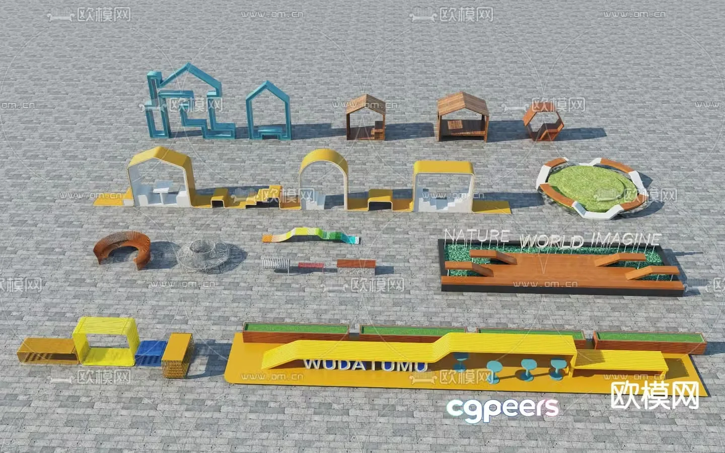 Outdoor chair special shaped chair landscape seat 3d model