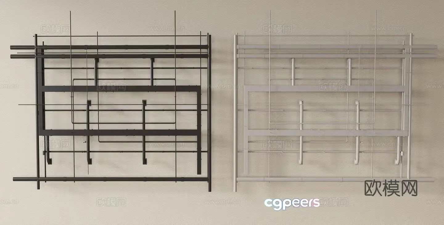 Industrial air duct ceiling Fire duct Ventilation duct Metal duct Air conditioning duct 3D model