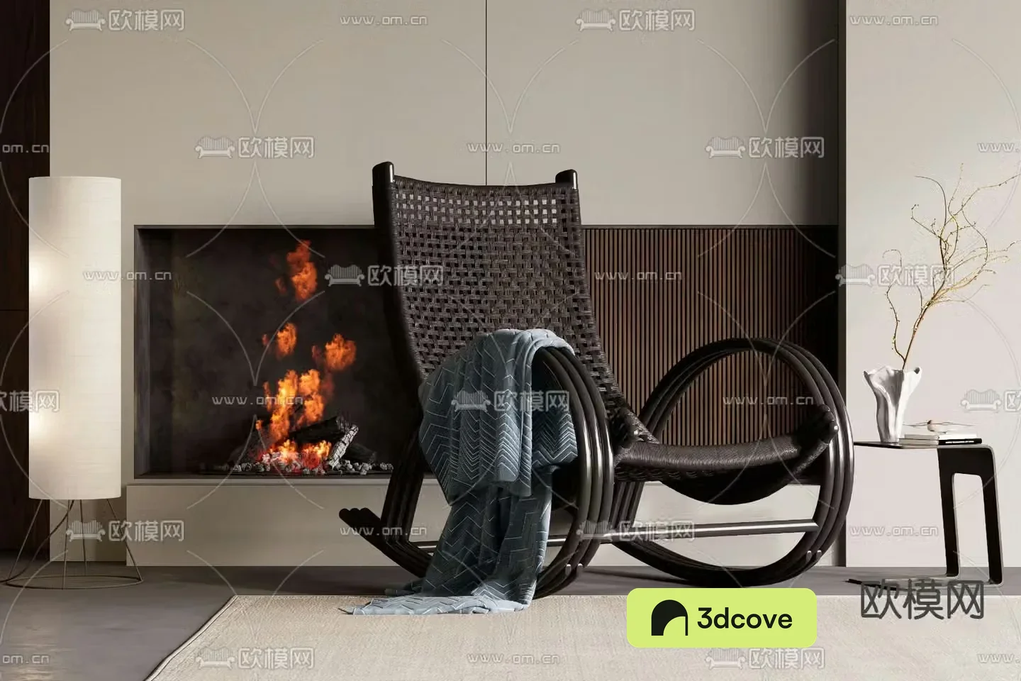 Woven lounge chair rocking chair