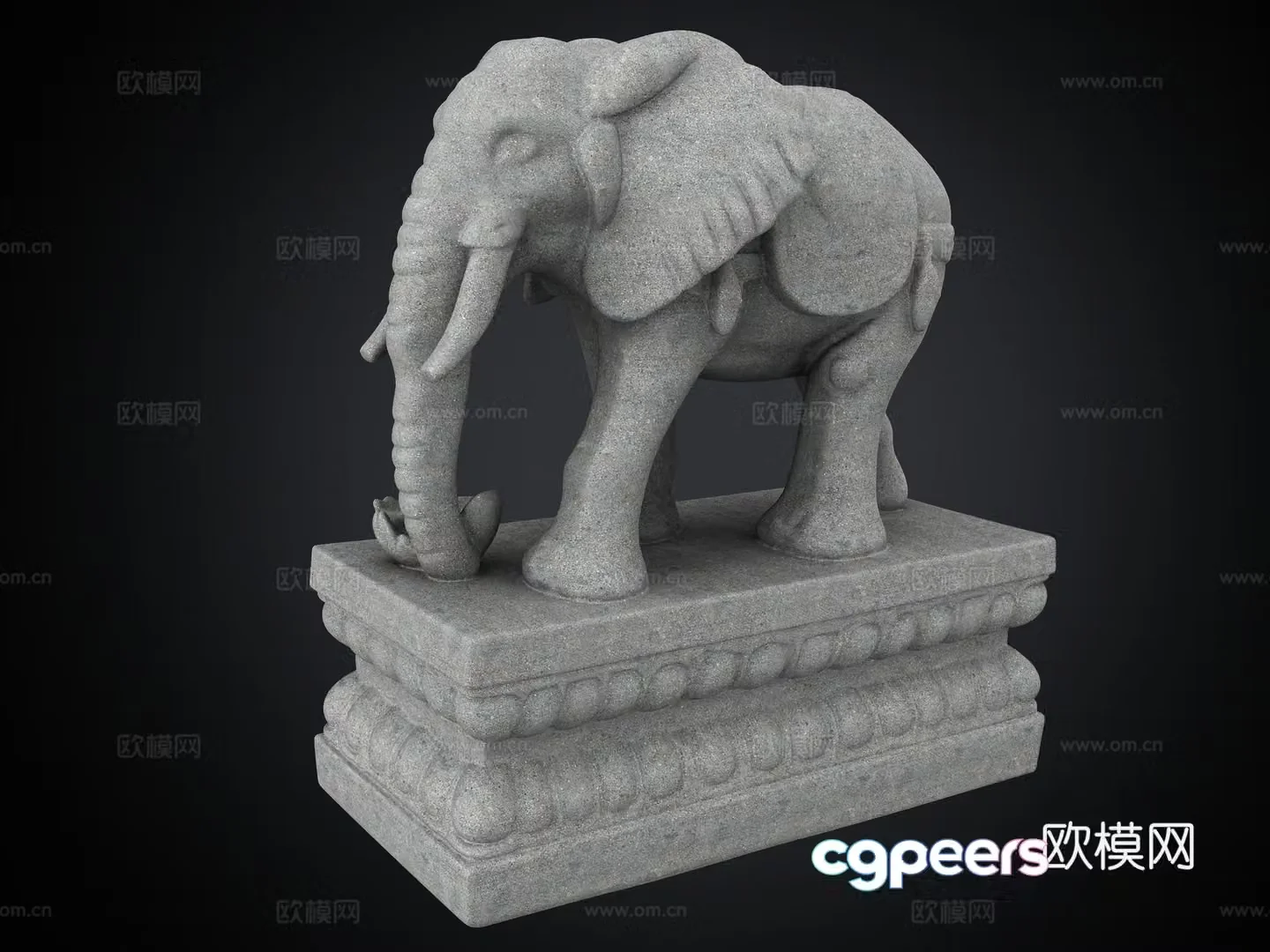 Chinese sculpture elephant stone statue Pixiu stone statue divine beast landscape sculpture furnishing 3d model