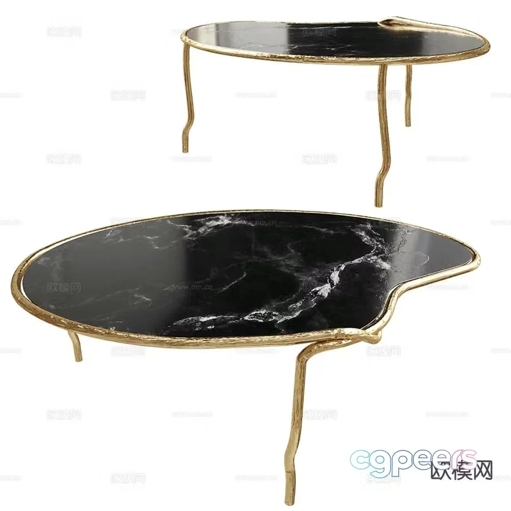 Salto marble coffee table special shaped coffee table 3d model
