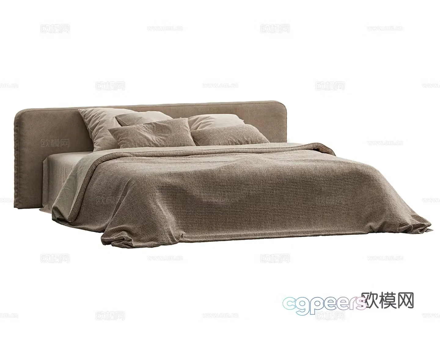 Retro brown floor-to-ceiling bed 3d model