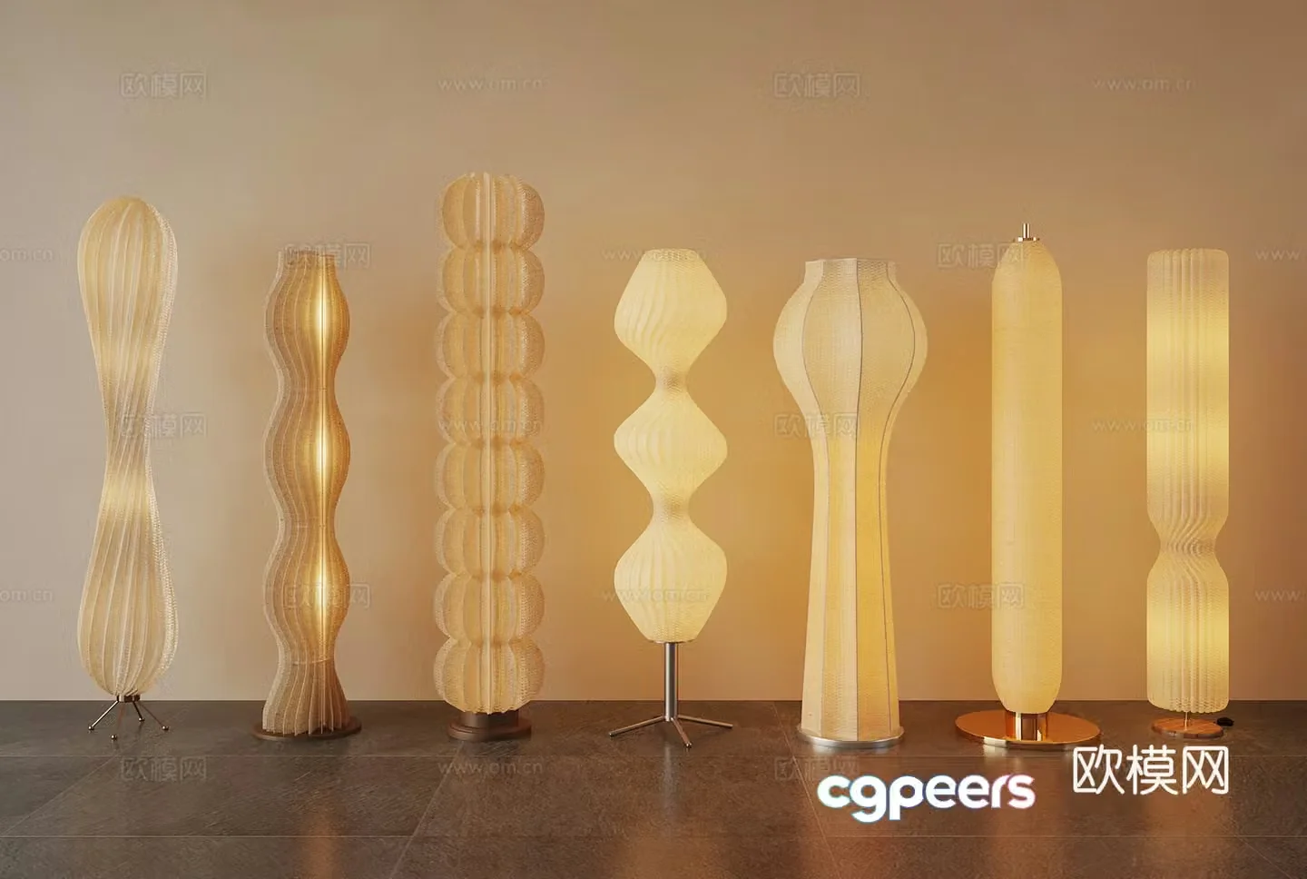 New Chinese style floor lamp modern floor lamp 3D model