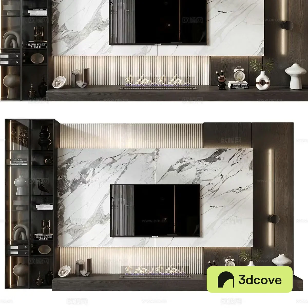 Modern Italian light luxury TV background wall