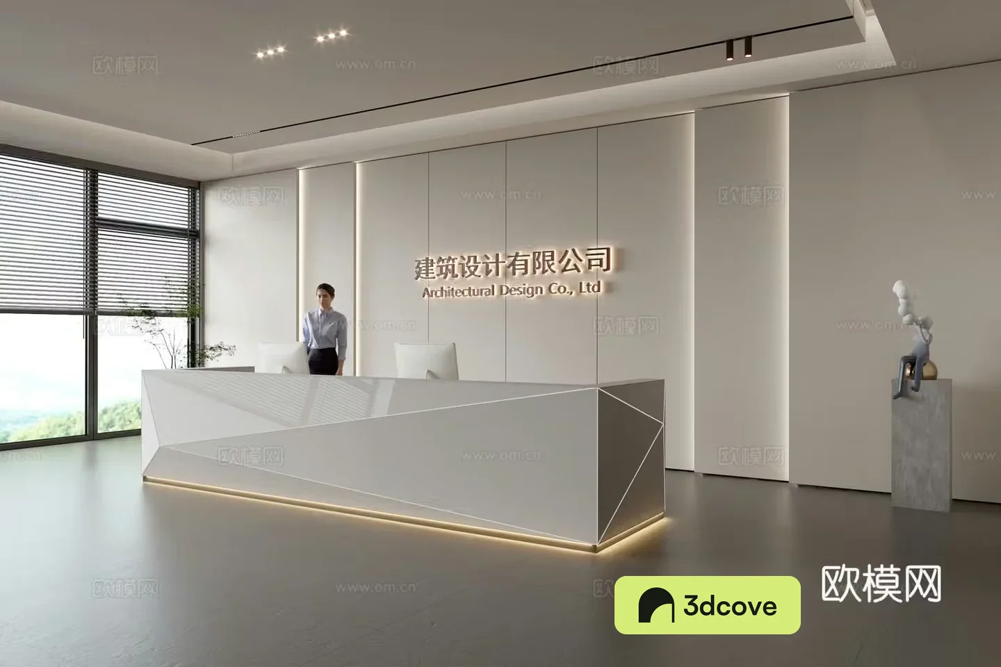 Modern company front desk reception area bar reception desk service desk company front desk background