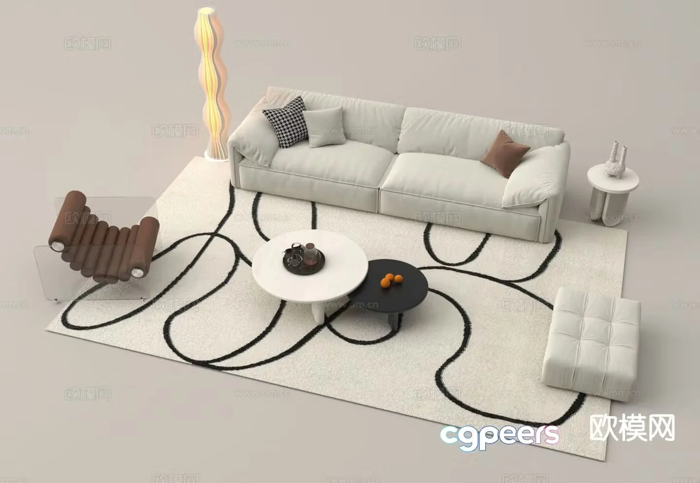 Modern sectional sofa 3d model