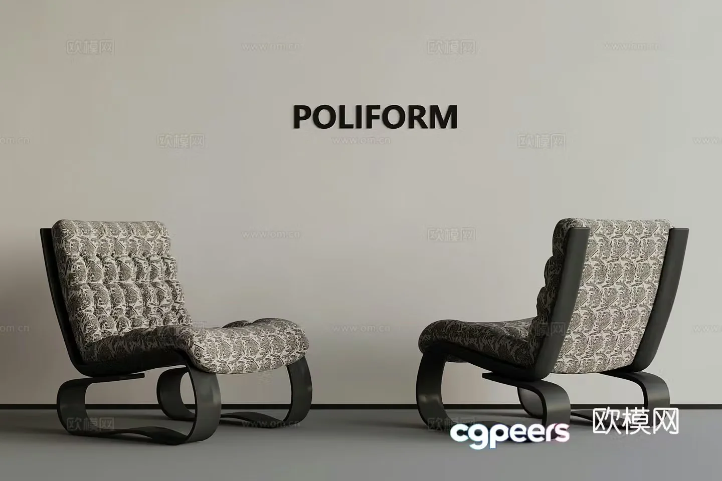 09 French casual chair modern French lounge chair 3d model