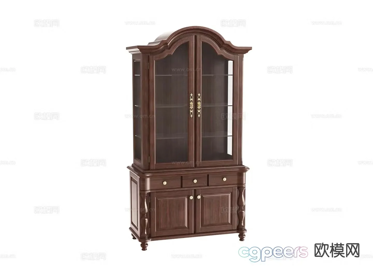 American glass wine cabinet 3d model