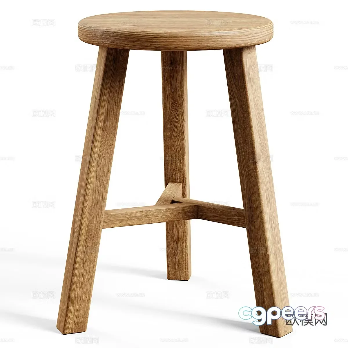 Zara Home – Wooden Stool 3D Model