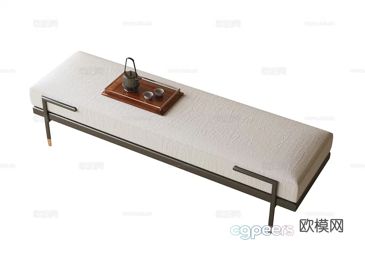 New Chinese style bed stool bench sofa stool 3D model
