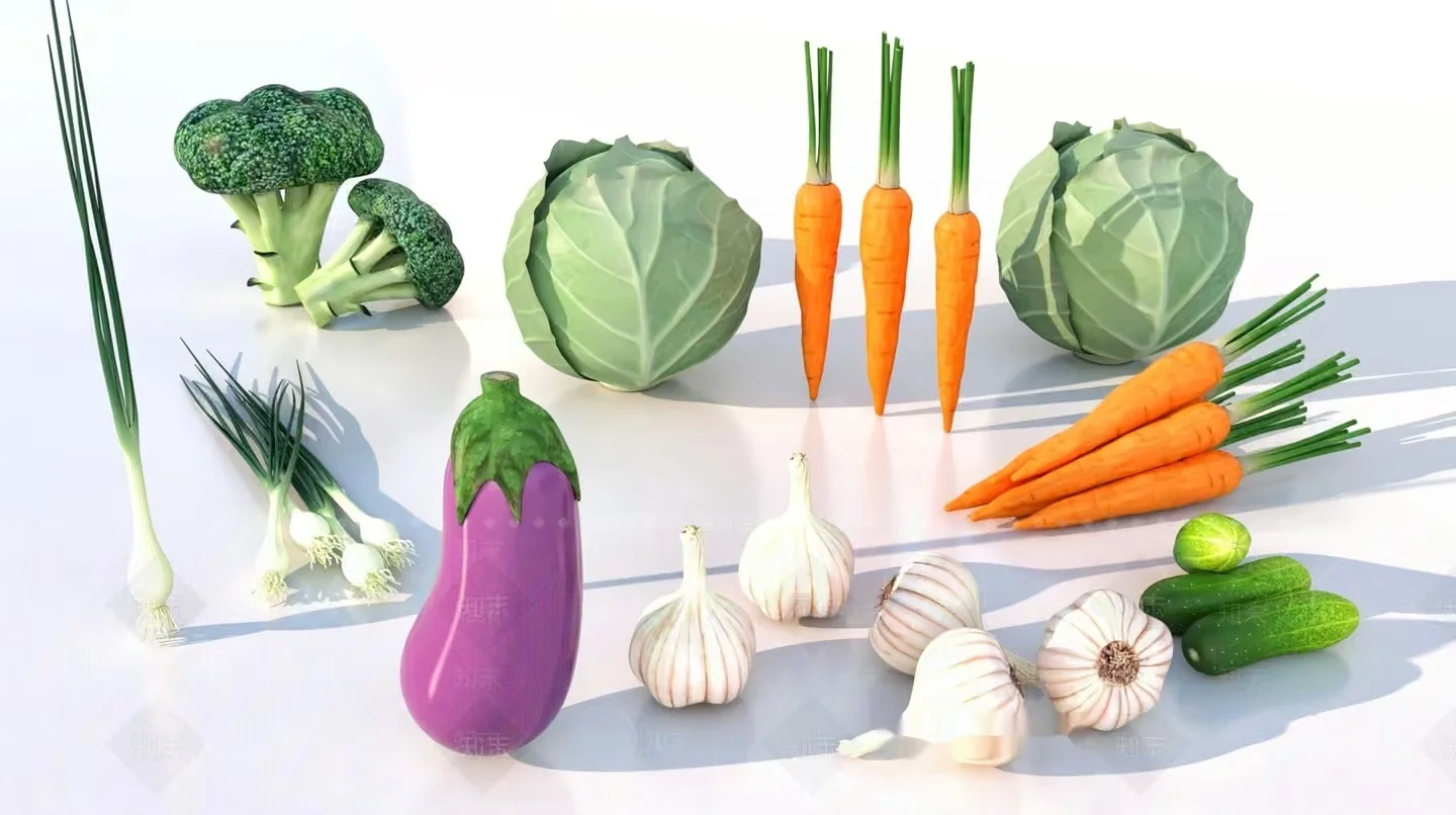 A Collection Of Vegetables 3D Model – 8616 – VRAY Render