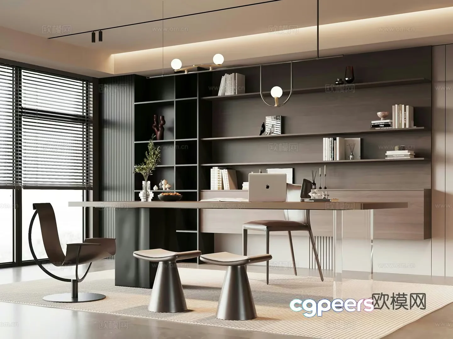 Modern Office Space 3D Model – 9189 – VRAY Render