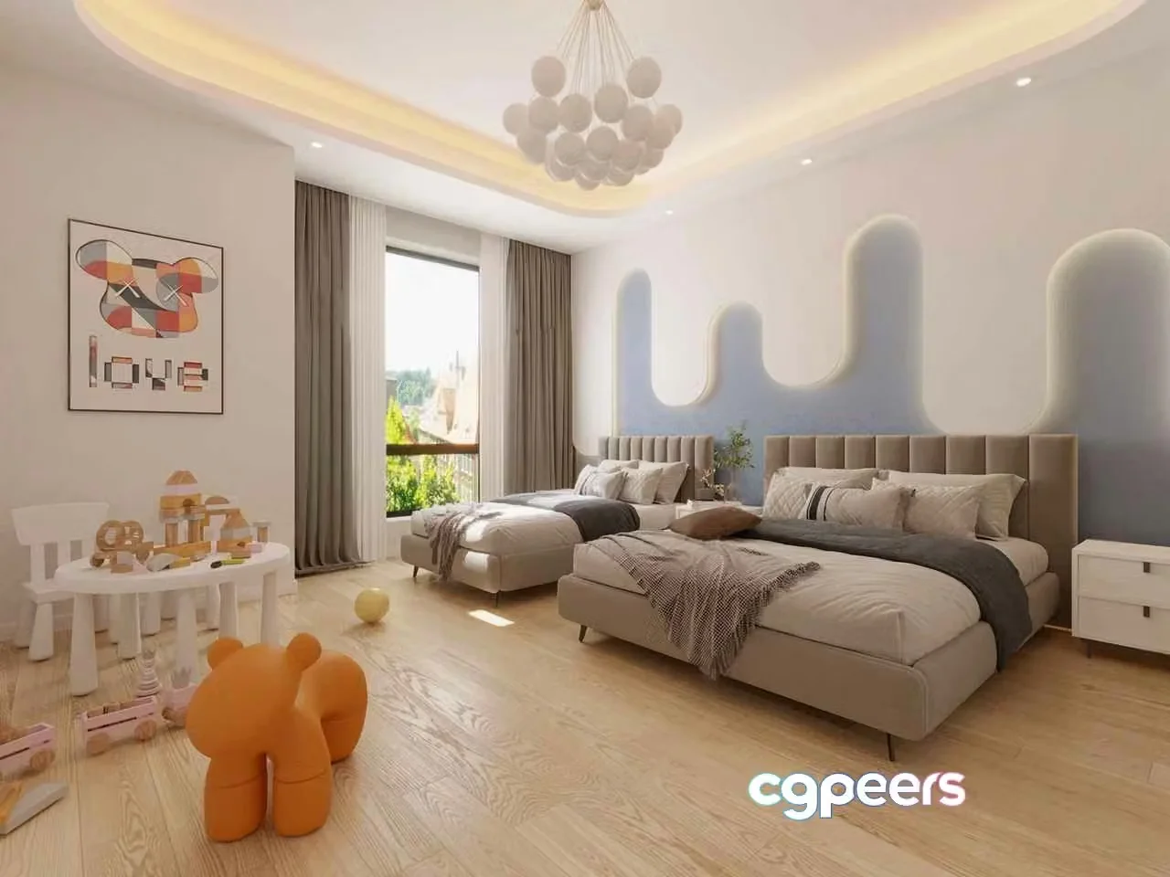 Modern Kids Bedroom 3D Model – 5491 – VRAY Render