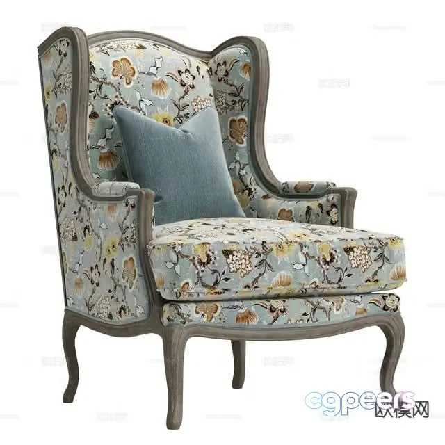 French single sofa 3d model