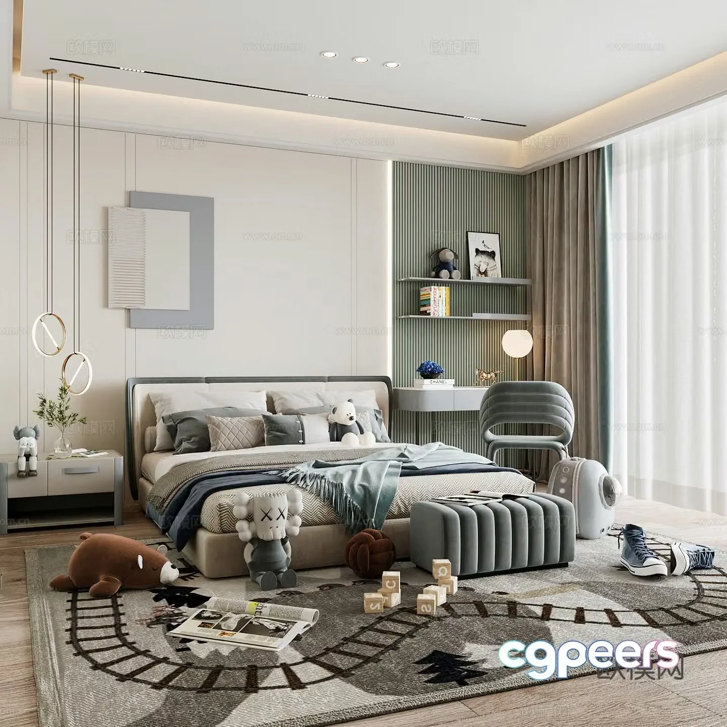 Modern children’s room boy’s room 3d model