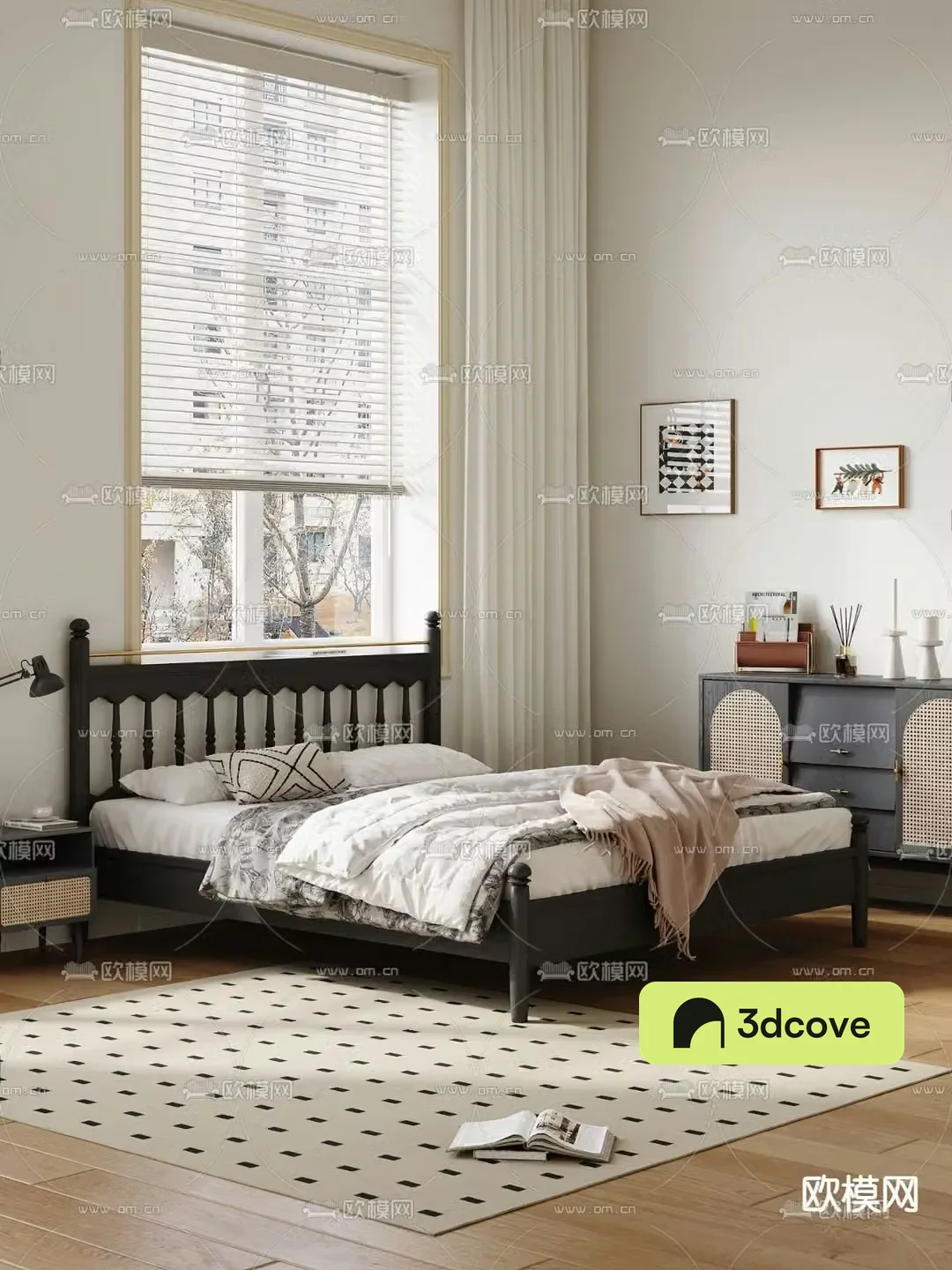 French double bed