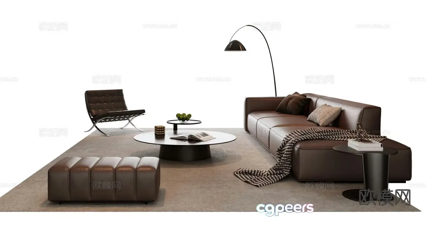 Italian sofa modular sofa 3d model