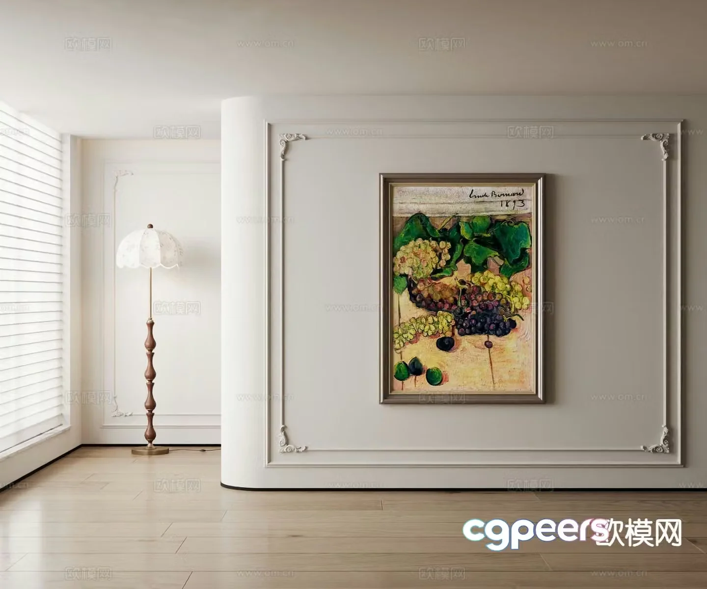 American decorative painting oil painting 3d model