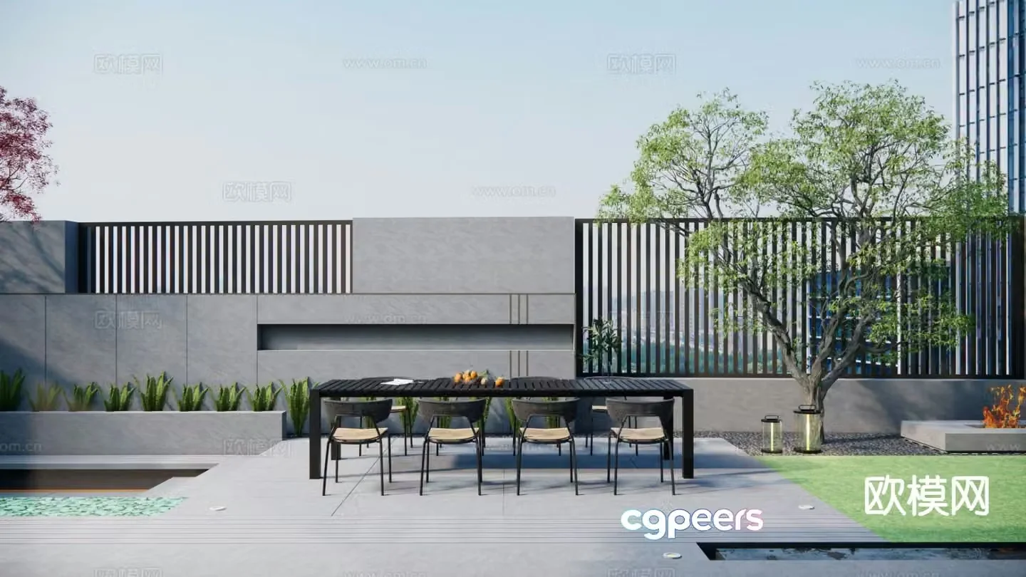 Outdoor tables and chairs camping tables and chairs parasol 3D model