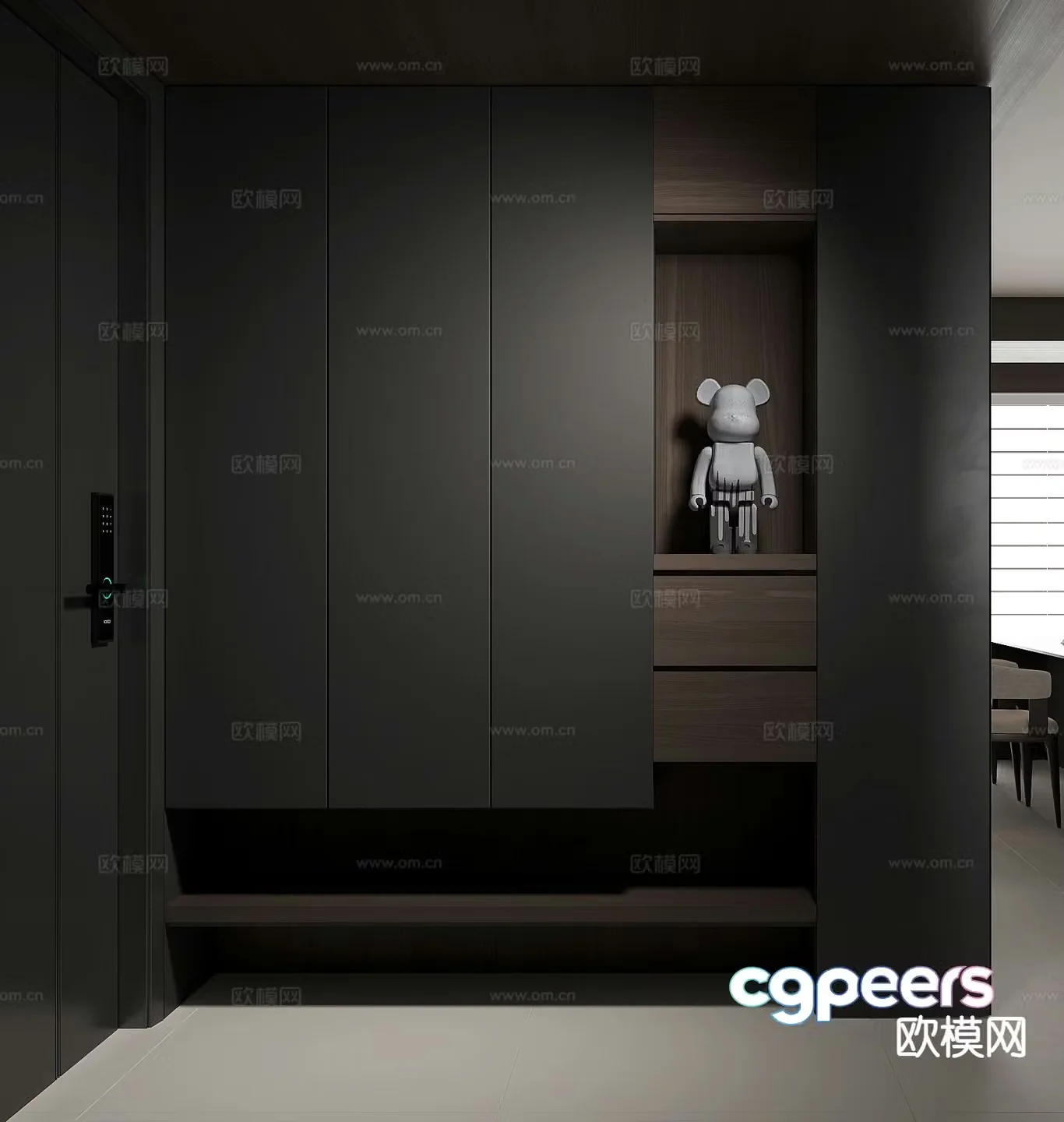 Entrance shoe cabinet entry shoe cabinet partition shoe cabinet 3D model